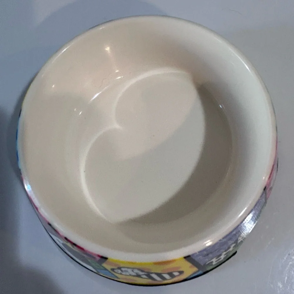 Romero Britto CRITTER 140oz Large Dog Bowl Pop Art Colorful Pet Dish